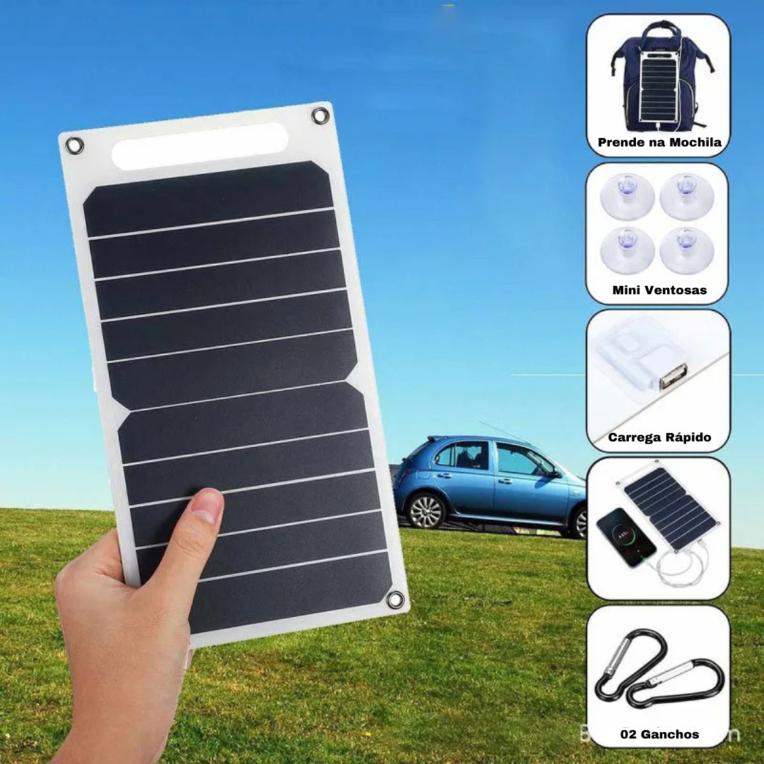 Painel Solar 30W a Prova D´agua com USB