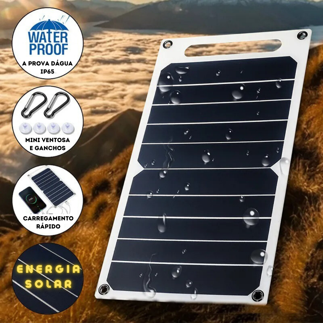 Painel Solar 30W a Prova D´agua com USB