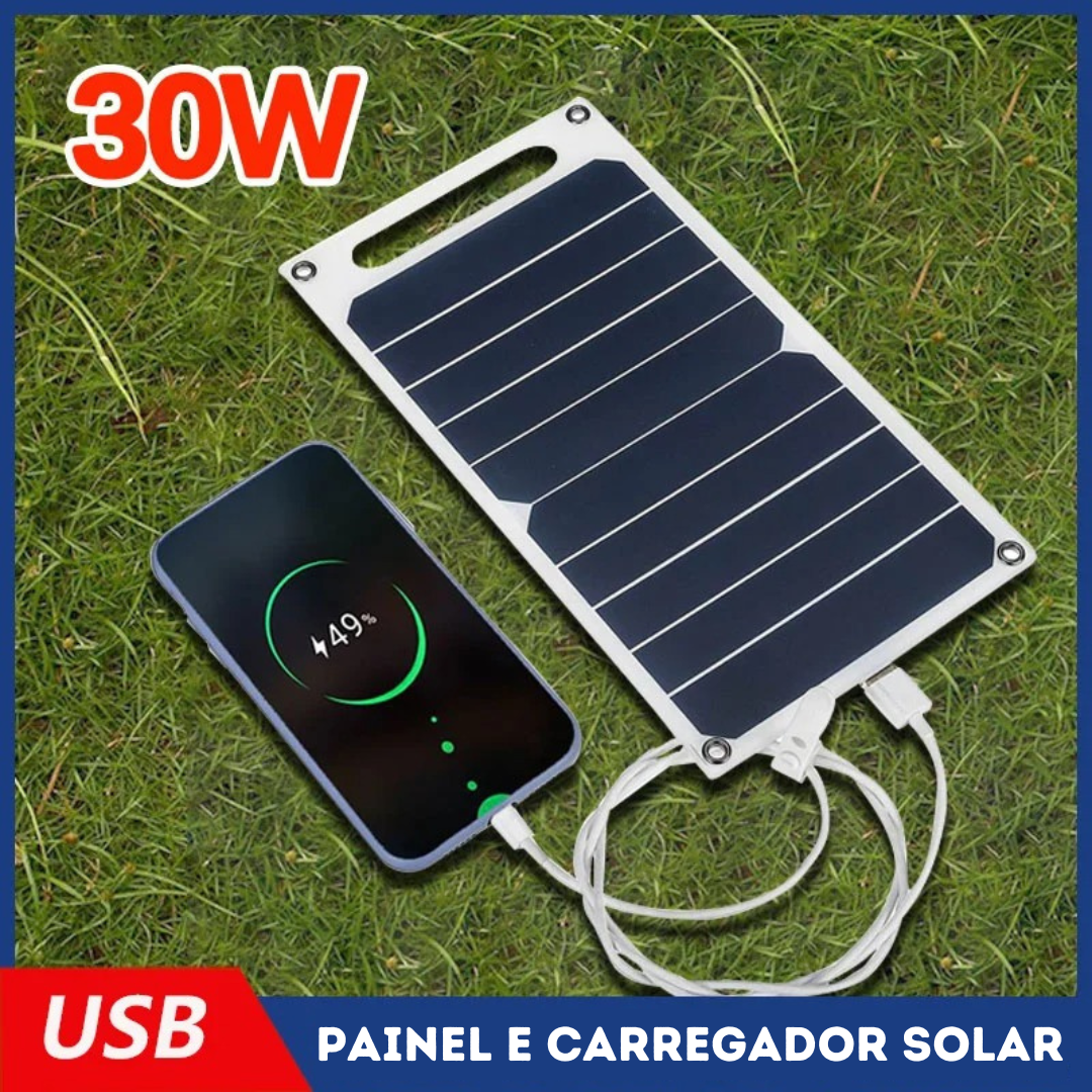 Painel Solar 30W a Prova D´agua com USB