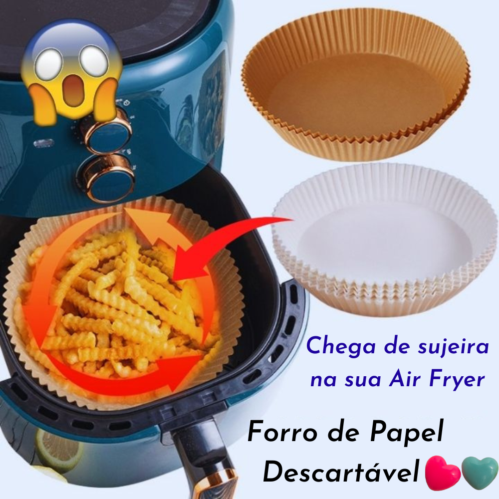 Forro de Papel Antiaderente Para Air Fryer