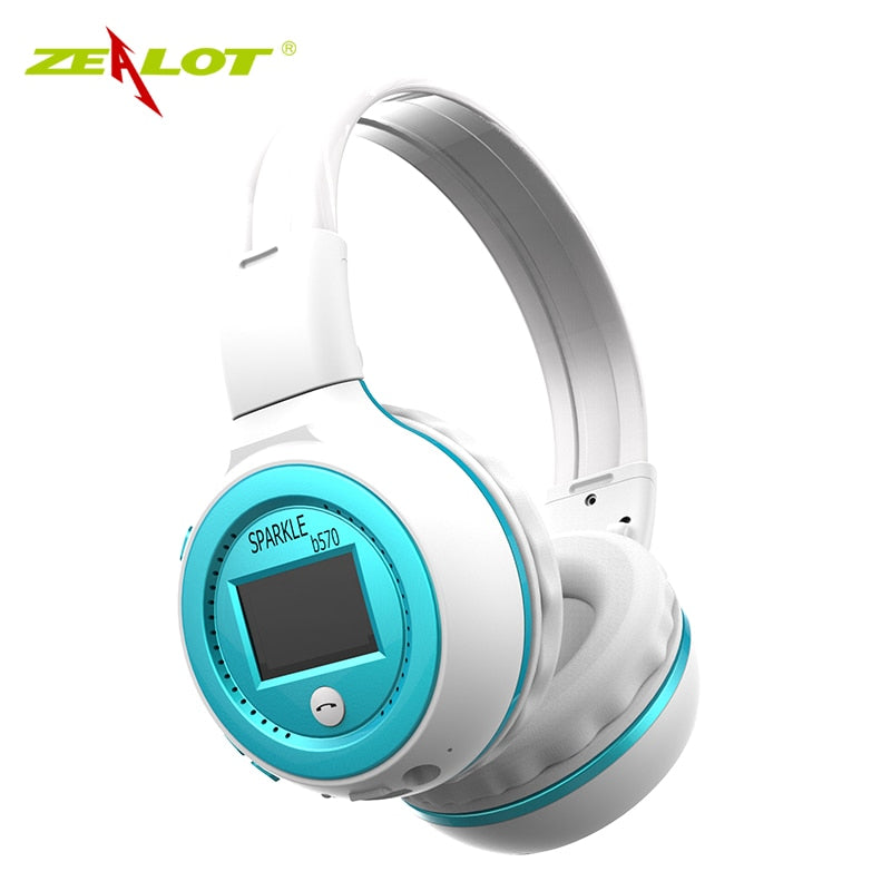 Fone de Ouvido Bluetooth Zealot B570 com Rádio FM Entrada de Cartão Micro SD e Microfone