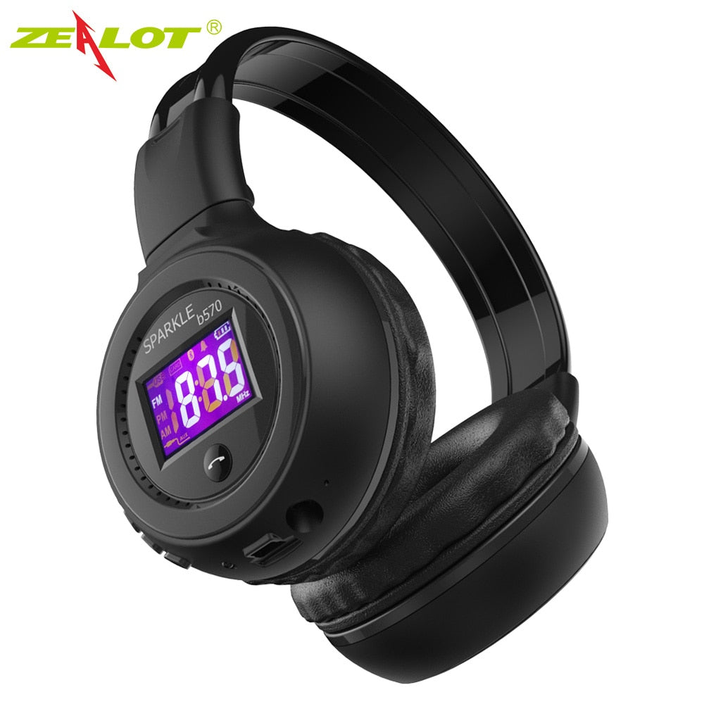 Fone de Ouvido Bluetooth Zealot B570 com Rádio FM Entrada de Cartão Micro SD e Microfone