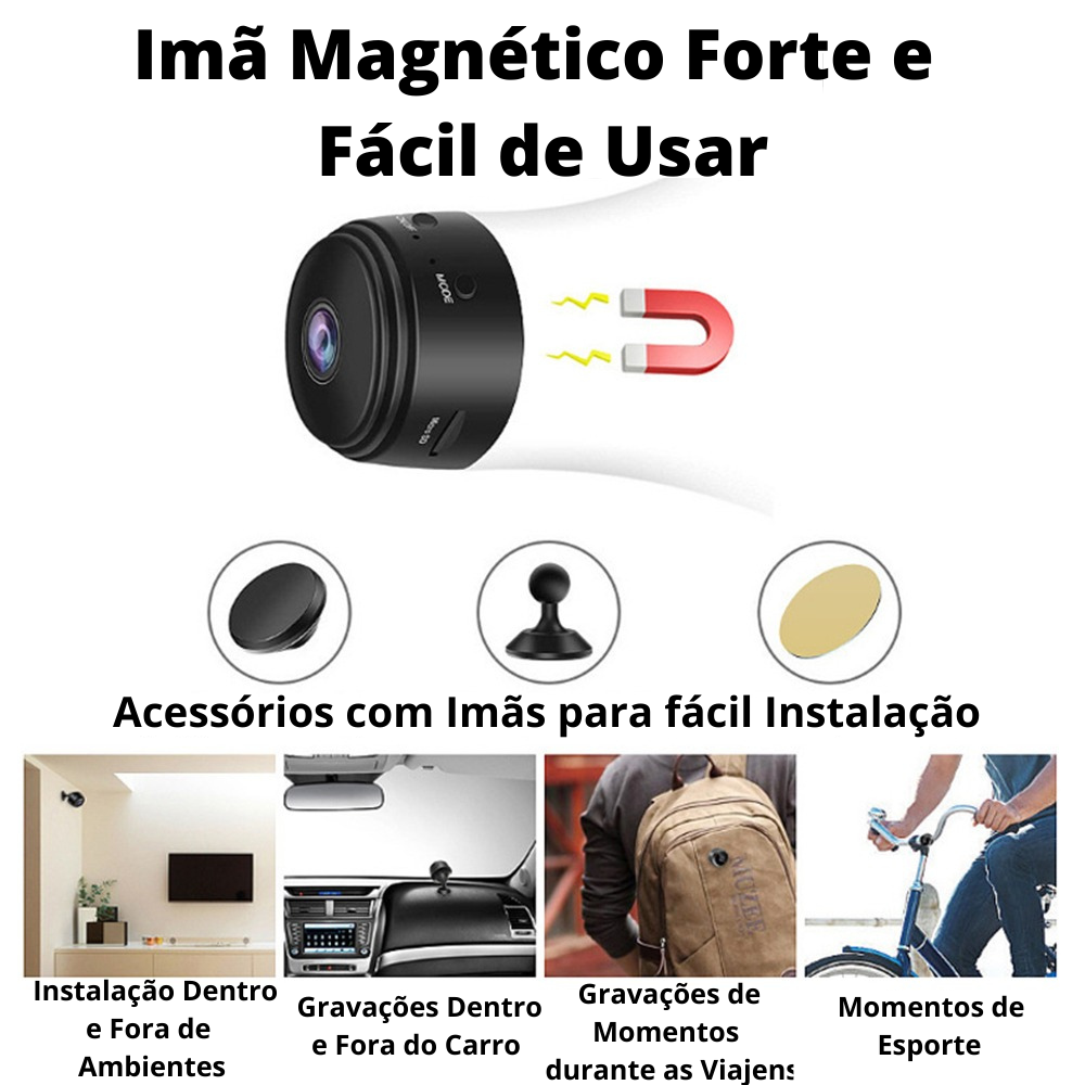 Mini Câmera Magnética Original A9 WiFi HD 1080P